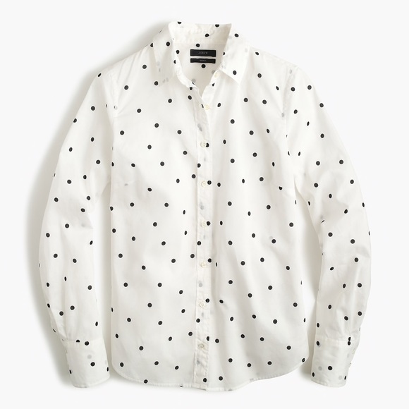 J. Crew Tops - J. CREW Perfect Onyx Dot Button Down